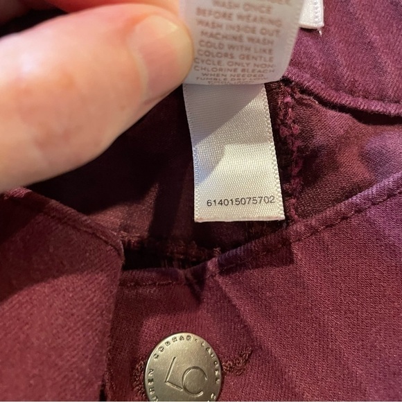 LC Lauren Conrad Burgundy Maroon Mid Rise Pull On Stretchy Skinny Jeans 6 - Picture 7 of 10